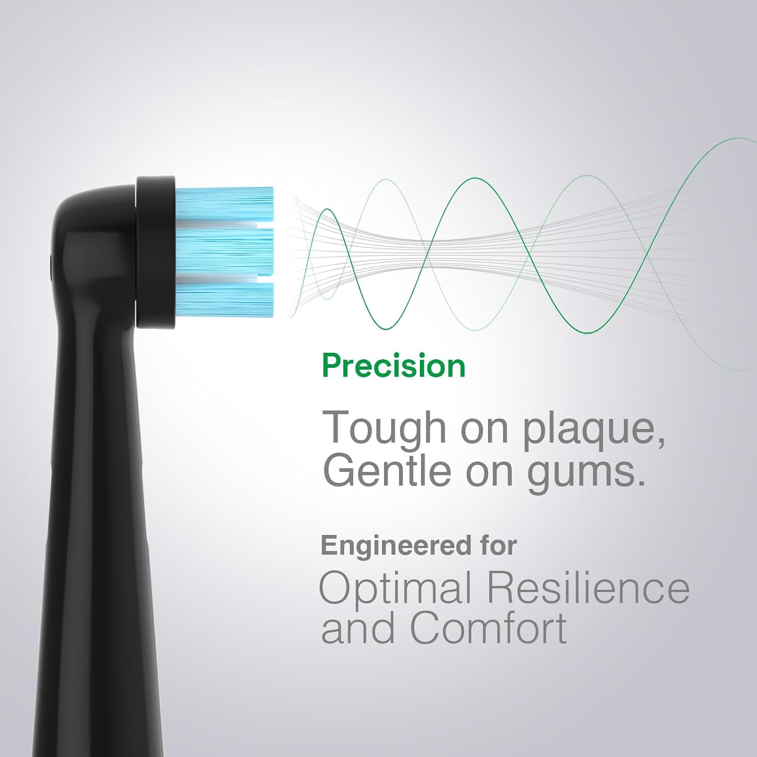 Gentle Clean Toothbrush Heads BMiO Black Compatible with Oral-B iO - 30 Packs