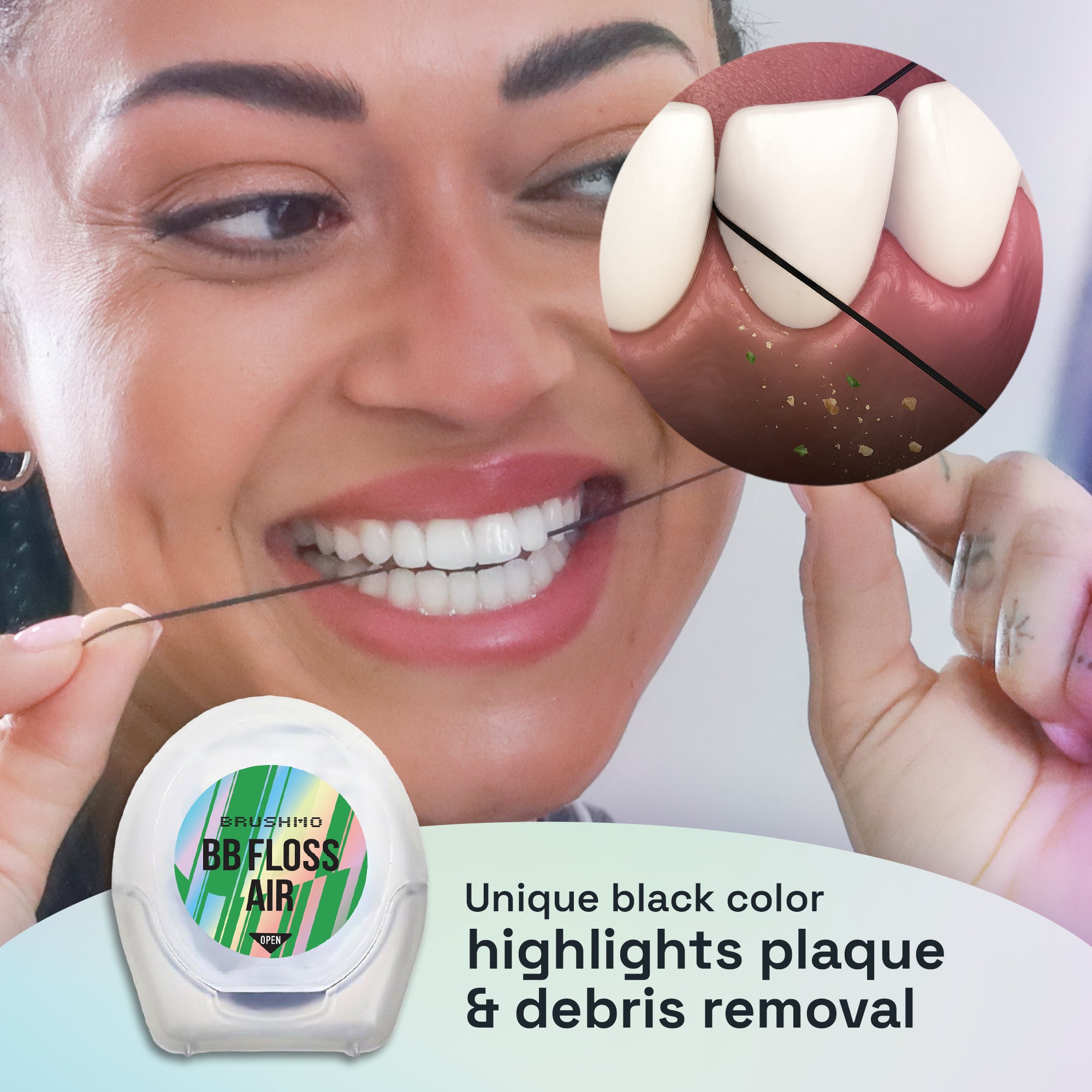 Brushmo BBFLOSS AIR — Slim Fit for Tight Contacts, 30 Pack