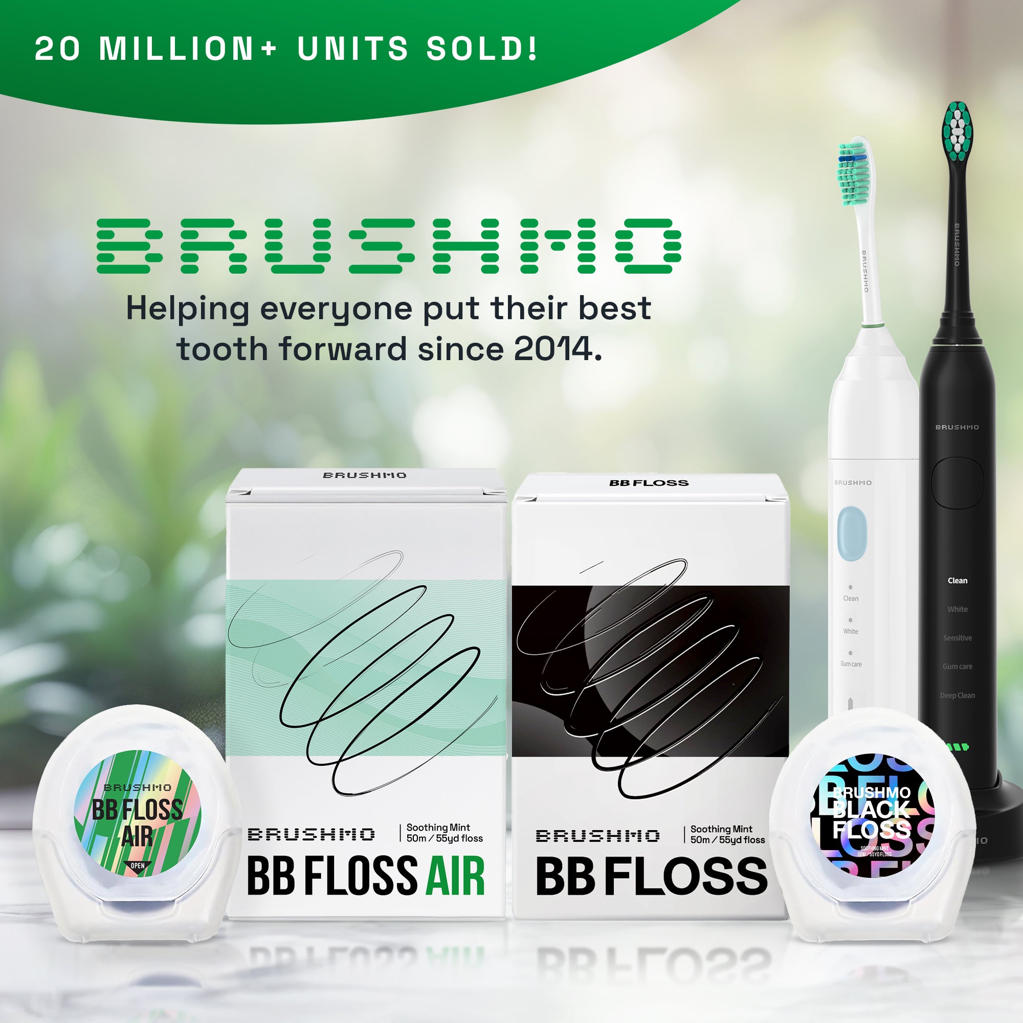 Brushmo BBFLOSS AIR — Slim Fit for Tight Contacts, 30 Pack