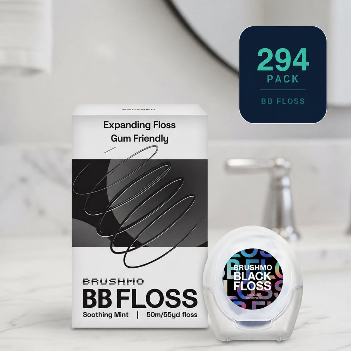 Brushmo BB Floss — Expanding Gum-Friendly Floss, 294 pack
